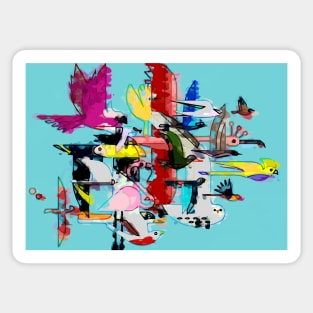 Abstract Birds Sticker